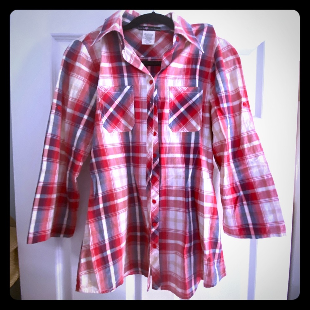 Love Squared Love Squared button down plaid shirt